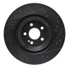 R1 20-26 Mercedes-Benz GLS580 Rear Left Drilled & Slotted Black Brake Rotor