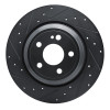 R1 20-25 Mercedes-Benz GLE350 Rear Left Drilled & Slotted Black Brake Rotor