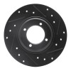 R1 81-84 Toyota STARLET Front Right Drilled & Slotted Black Brake Rotor