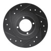 R1 81-84 Toyota STARLET Front Right Drilled & Slotted Black Brake Rotor