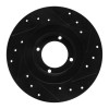 R1 81-84 Toyota STARLET Front Left Drilled & Slotted Black Brake Rotor