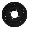 R1 75-79 Toyota Corolla (US/Canada) Front Left Drilled & Slotted Black Brake Rotor