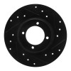 R1 75-79 Toyota Corolla (US/Canada) Front Right Drilled & Slotted Black Brake Rotor
