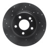 R1 15-21 Mercedes-Benz C300 Coupe & Convertible Rear Left Drilled & Slotted Black Brake Rotor