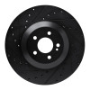 R1 17-23 Mercedes-Benz E43 AMG Rear Left Drilled & Slotted Black Brake Rotor
