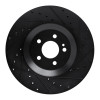 R1 17-23 Mercedes-Benz E450 Rear Right Drilled & Slotted Black Brake Rotor