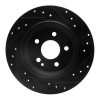 R1 16-23 Mercedes-Benz Metris Rear Left Drilled & Slotted Black Brake Rotor