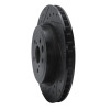 R1 15-22 Lexus GS F Left Rear Drilled & Slotted Black Brake Rotor