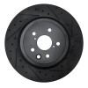 R1 15-22 Lexus RC F Right Rear Drilled & Slotted Black Brake Rotor
