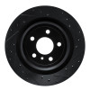 R1 12-19 Mercedes-Benz GLE300D Rear Right Drilled & Slotted Black Brake Rotor