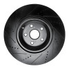 R1 10-17 Lexus LS460 Left Front Drilled & Slotted Black Brake Rotor
