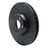 R1 15-23 Mercedes-Benz C300 Sedan Front Right Drilled & Slotted Black Brake Rotor