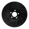 R1 15-23 Mercedes-Benz C300 Sedan Front Right Drilled & Slotted Black Brake Rotor