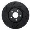 R1 15-23 Mercedes-Benz E300 Front Left Drilled & Slotted Black Brake Rotor
