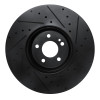 R1 15-23 Mercedes-Benz E300 Front Left Drilled & Slotted Black Brake Rotor