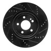R1 15-23 Mercedes-Benz E300 Rear Left Drilled & Slotted Black Brake Rotor