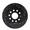 R1 17-25 Audi Q2 (Mexico) Rear Right Drilled & Slotted Black Brake Rotor