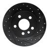R1 92-95 Volkswagen EuroVan Front Right Drilled & Slotted Black Brake Rotor