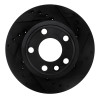 R1 92-95 Volkswagen EuroVan Front Right Drilled & Slotted Black Brake Rotor ECB-74040R