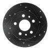 R1 72-78 Volkswagen Type 2 Front Right Drilled & Slotted Black Brake Rotor