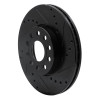R1 05-25 Audi A3 (Mexico) Front Right Drilled & Slotted Black Brake Rotor