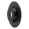 R1 05-25 Audi A3 (Mexico) Rear Left Drilled & Slotted Black Brake Rotor