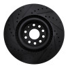 R1 06-13 Audi S3 (Mexico) Front Right Drilled & Slotted Black Brake Rotor