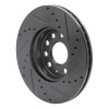 R1 05-25 Audi Q2 (Mexico) Front Left Drilled & Slotted Black Brake Rotor