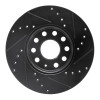 R1 05-25 Audi Q2 (Mexico) Front Left Drilled & Slotted Black Brake Rotor