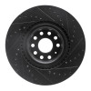 R1 06-13 Audi S3 (Mexico) Front Left Drilled & Slotted Black Brake Rotor