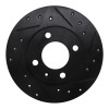 R1 86-93 Volkswagen Quantum Rear Right Drilled & Slotted Black Brake Rotor