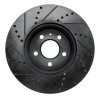 R1 08-25 Audi A4 Quattro Front Right Drilled & Slotted Black Brake Rotor