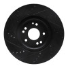R1 94-02 Mercedes-Benz SL600 Left Front Drilled & Slotted Black Brake Rotor