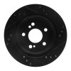 R1 92-95 Mercedes-Benz E420 Rear Left Drilled & Slotted Black Brake Rotor