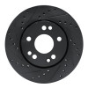 R1 90-92 Mercedes-Benz 300TE Front Left Drilled & Slotted Black Brake Rotor