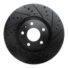 R1 08-12 Audi Q5 (Mexico) Front Right Drilled & Slotted Black Brake Rotor