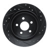 R1 21-25 Ford Mustang Mach-E Rear Right Drilled & Slotted Black Brake Rotor