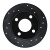 R1 89-91 Audi 100 Quattro Rear Right Drilled & Slotted Black Brake Rotor