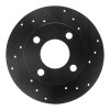 R1 89-91 Audi 100 Rear Right Drilled & Slotted Black Brake Rotor