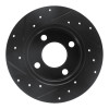R1 89-91 Audi 100 Rear Right Drilled & Slotted Black Brake Rotor