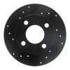 R1 89-91 Audi 100 Rear Left Drilled & Slotted Black Brake Rotor