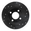 R1 89-91 Audi 100 Rear Left Drilled & Slotted Black Brake Rotor