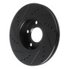 R1 85-91 Audi 5000S Front Right Drilled & Slotted Black Brake Rotor