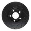 R1 85-91 Audi 5000S Front Right Drilled & Slotted Black Brake Rotor