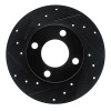 R1 78-85 Audi 5000 Front Left Drilled & Slotted Black Brake Rotor