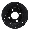 R1 78-85 Audi 5000 Front Right Drilled & Slotted Black Brake Rotor