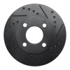 R1 78-92 Audi 80 Front Right Drilled & Slotted Black Brake Rotor