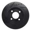 R1 78-92 Audi 80 Front Right Drilled & Slotted Black Brake Rotor