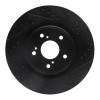 R1 20-22 Honda CR-V Front Right Drilled & Slotted Black Brake Rotor