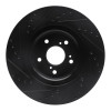 R1 20-22 Honda CR-V Front Right Drilled & Slotted Black Brake Rotor